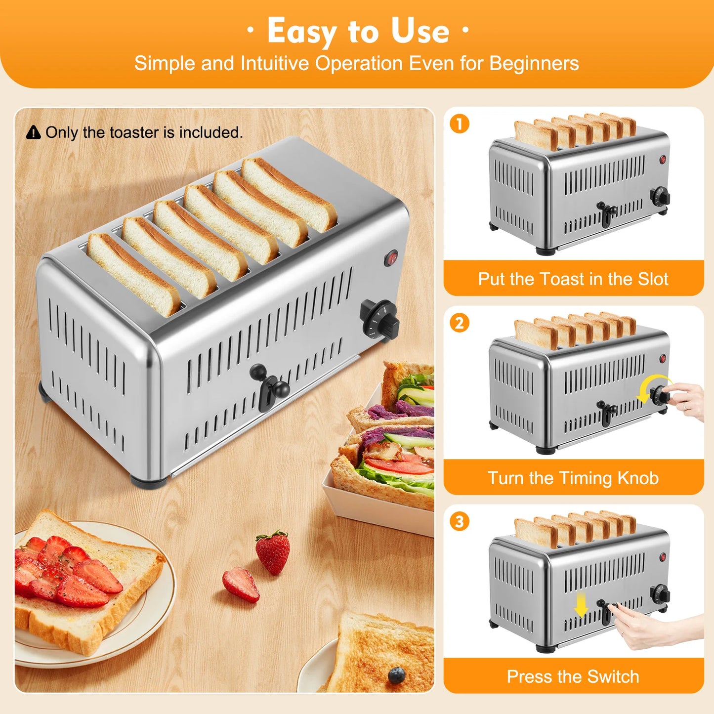 Sweetmile Commercial Toaster 1680W For Home And Bakery