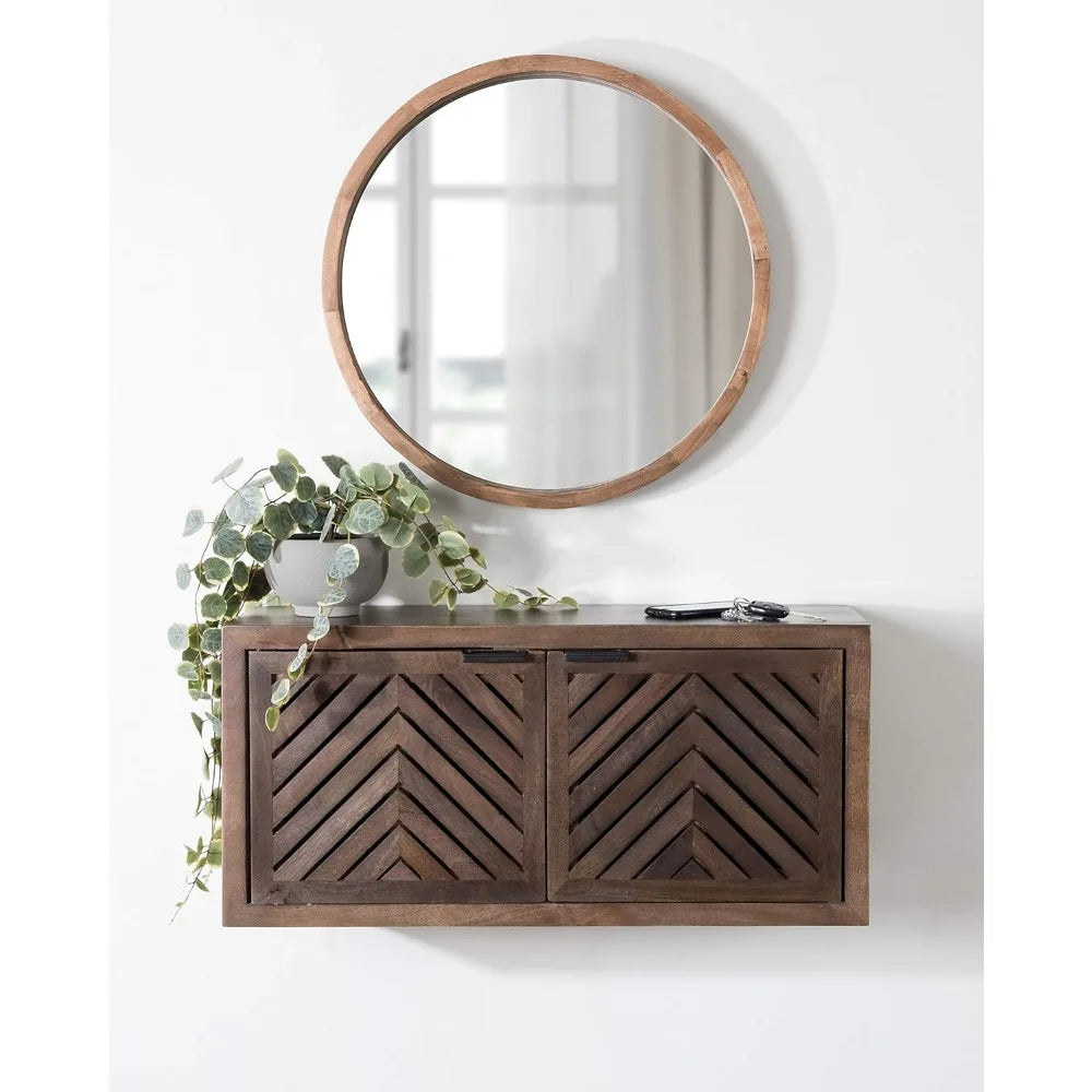 Coastal Style Two Door Wall Cabinet Decorative Storage