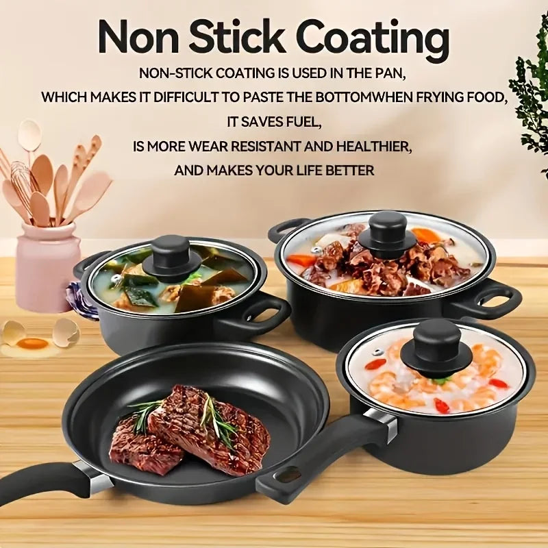 AEHOME Nonstick Stainless Steel Cookware Set With Pots And Pan