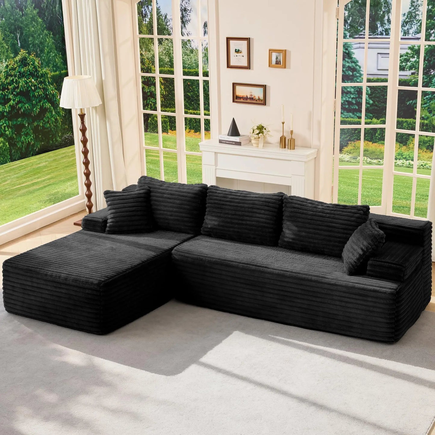 Hobestluk Modular Sectional Sofa LShaped Memory Foam Couch Living Room