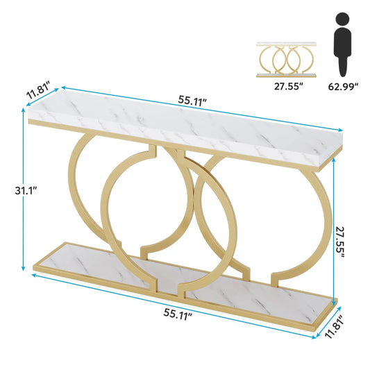 Tribesigns Faux Marble Console Table Modern Entryway Sofa Table