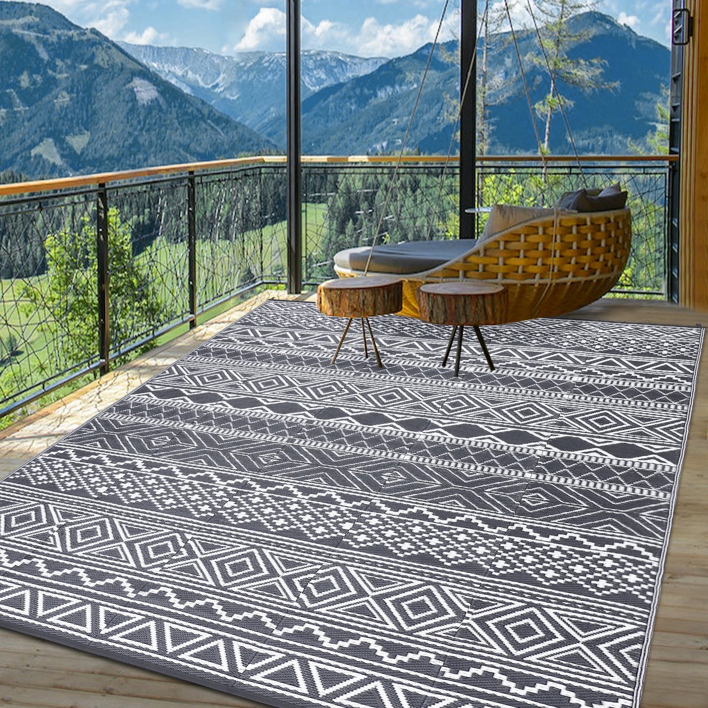 StudysetHign-concerned Outdoor Reversible Waterproof Rug