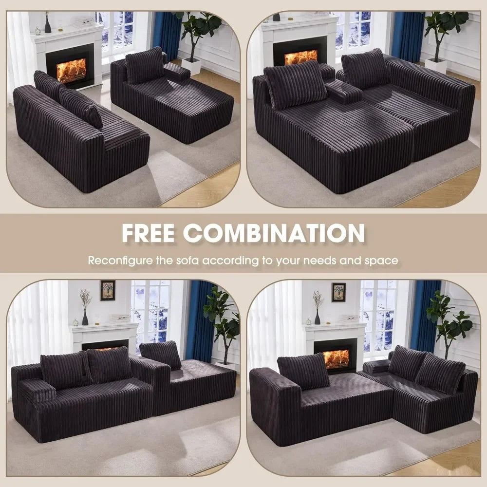Cloud Modular Sectional Sofa L Shaped With Memory Foam Chaise