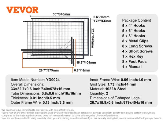 SucceBuy Grid Wall Panels Double Sided Gridwall Display Racks Hooks