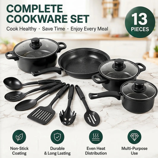 AHTOSKA Non-Stick Maifan Stone Cookware Set With Frying Pans