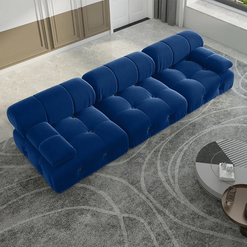 Sdorens Velvet Minimalist Modular Sectional Sofa Convertible for Living Room
