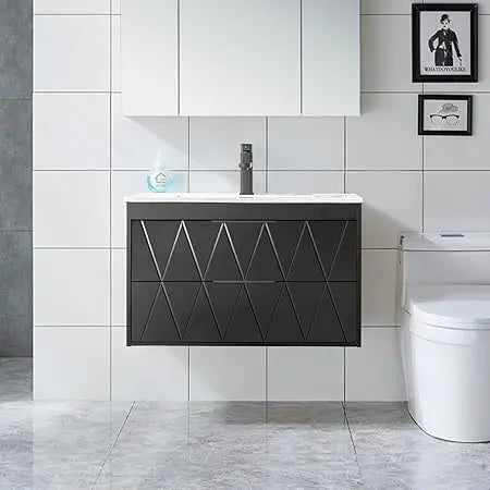 DAFIFY Wall Mounted Vanity Cabinet With Sink And Soft Close