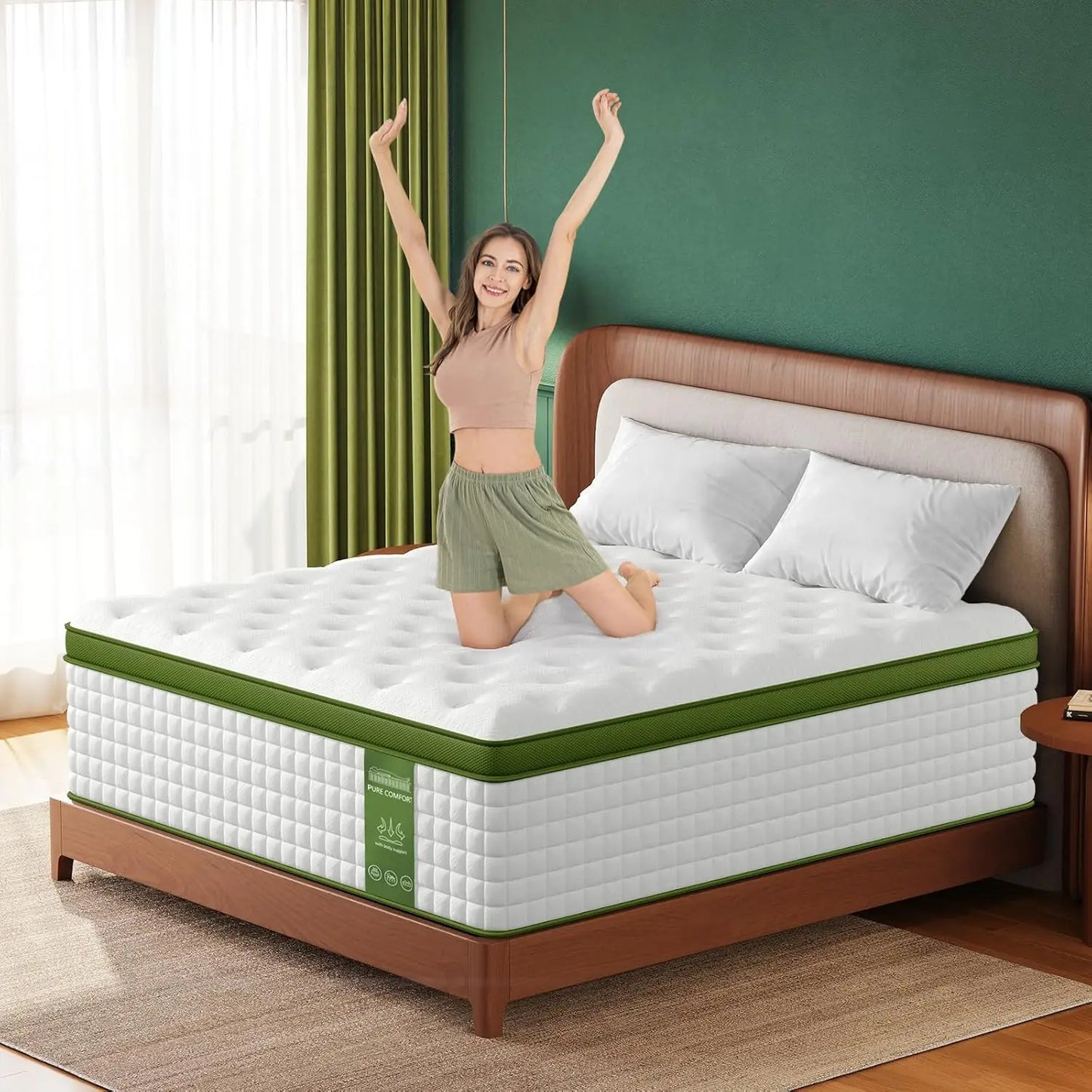 BedStory Hybrid Mattress Gel Memory Foam And Pocket Springs For Pressure Relief