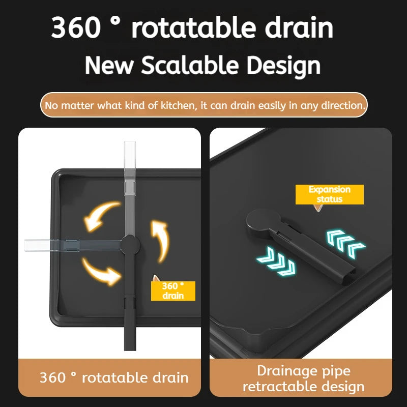 Stainless Steel Dish Drying Rack Adjustable Kitchen Plate Organizer with Drainboard Over Sink Plate Drainer Storage Organizer