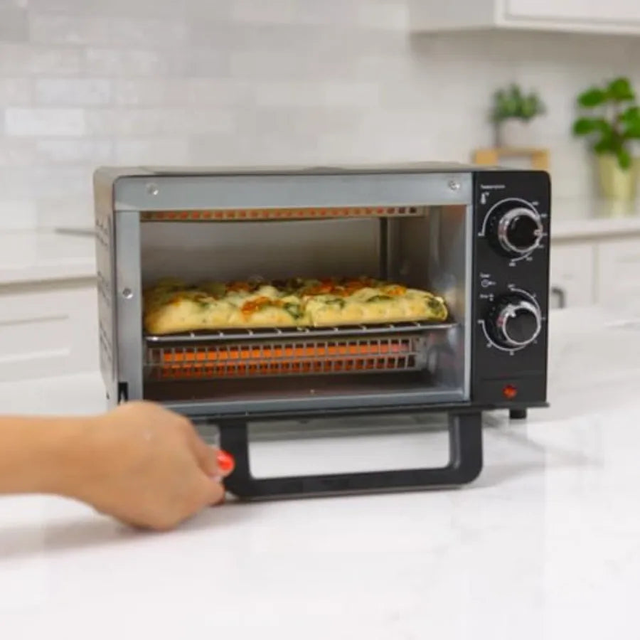 SHXI Toaster Oven Compact Countertop With Toast Bake Broil Timer