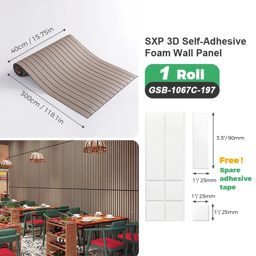 1 Roll Self-Adhesive Grid Wall Sticker SXP Wallpaper Sticker 15.75x118.11inch(12.91 Sq.Ft) Peel and Stick, Suitable for any room