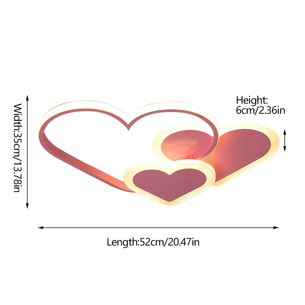 Modern Minimalist Heart LED Ceiling Light For Kids Room