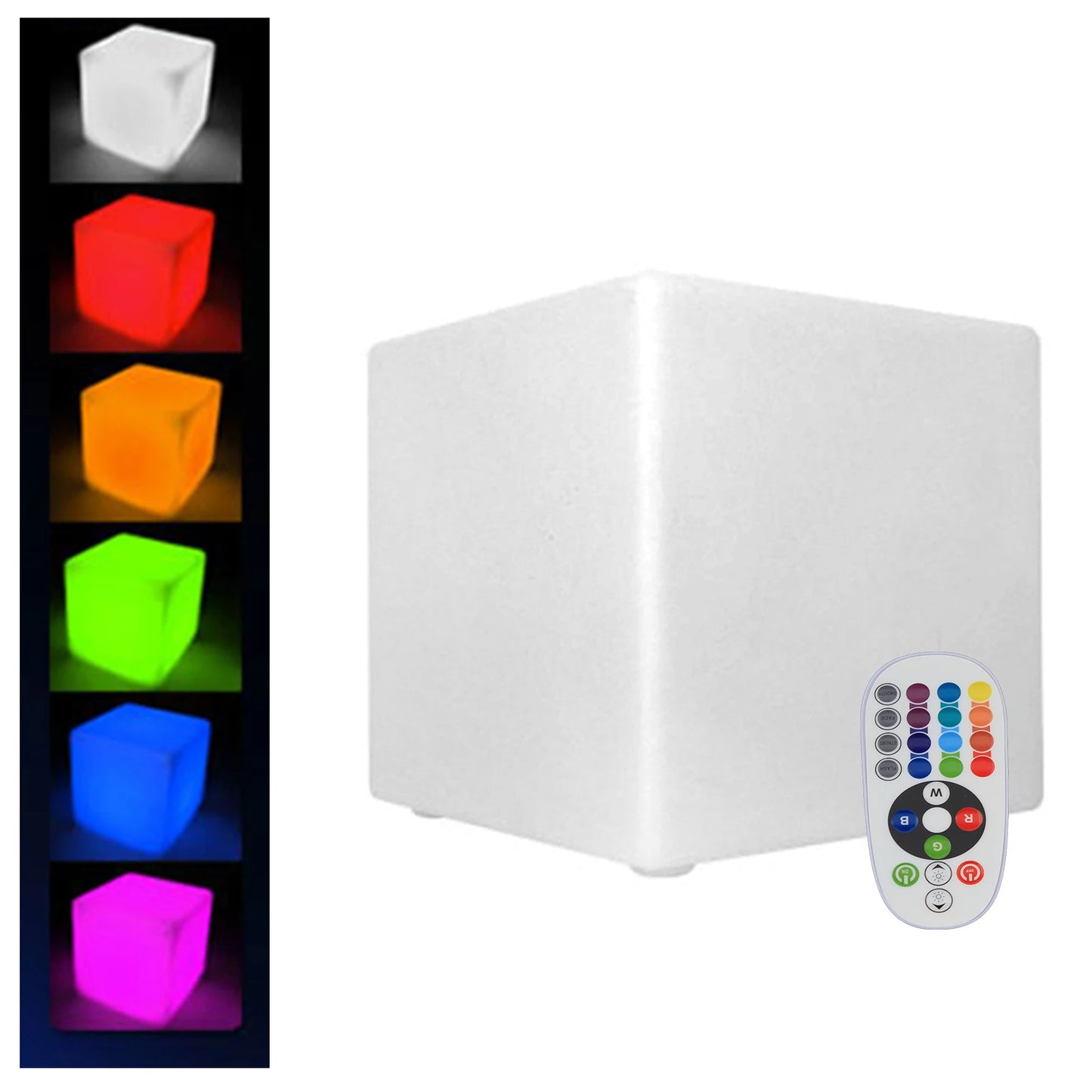 LOYALHEARTD 17" LED Cube Light Pub Bar Stool 16 RGB Colors Changing Chair Light with Remote Control Atmosphere Lamp