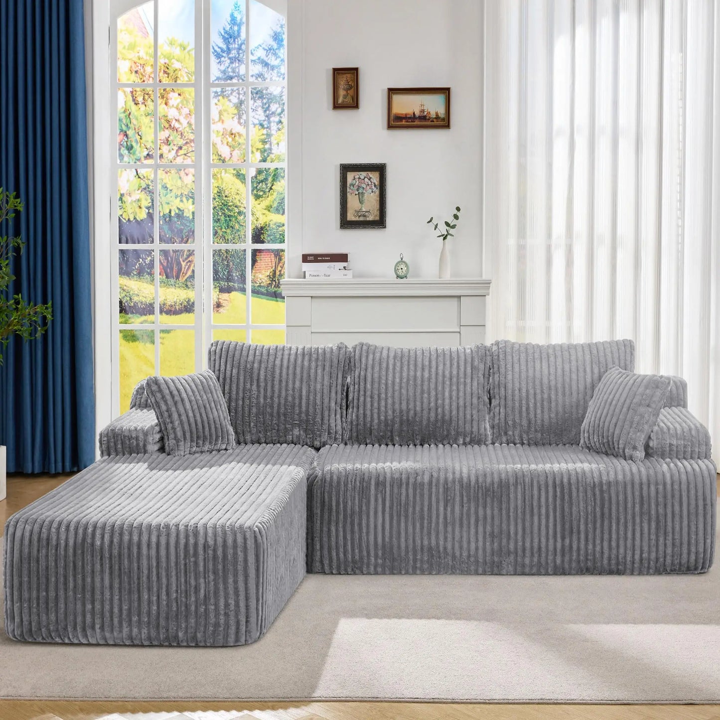 Hobestluk Modular Sectional Sofa LShaped Memory Foam Couch Living Room
