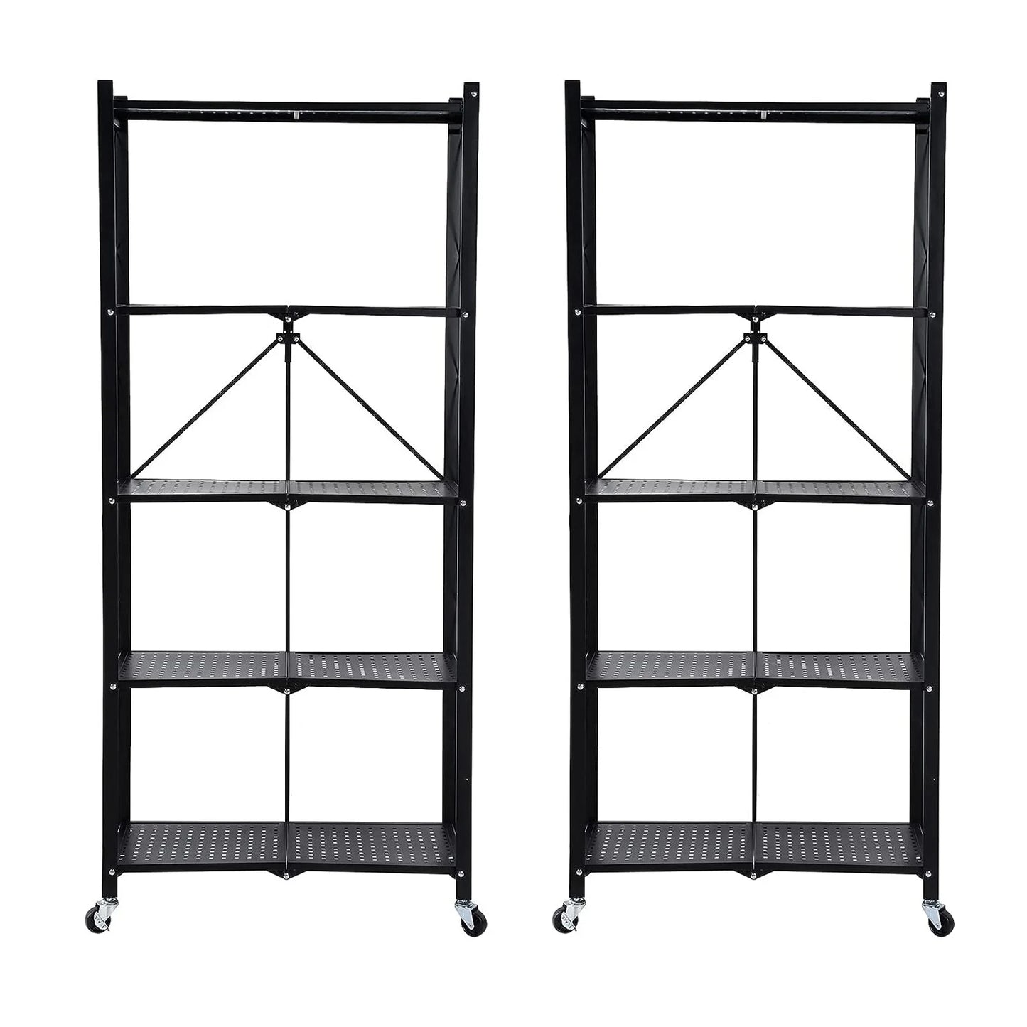 5-Tier Heavy Duty Metal Storage Shelving Unit With Wheels
