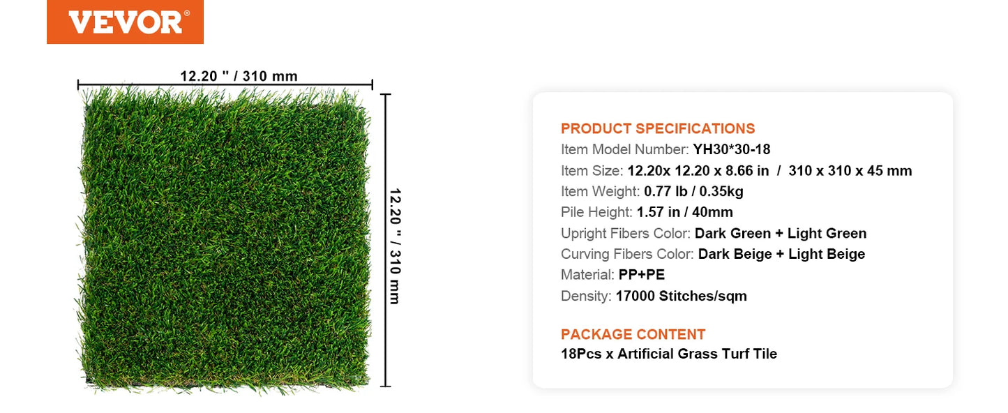 SucceBuy Artificial Grass Rug Turf Door Mat Outdoor Patio