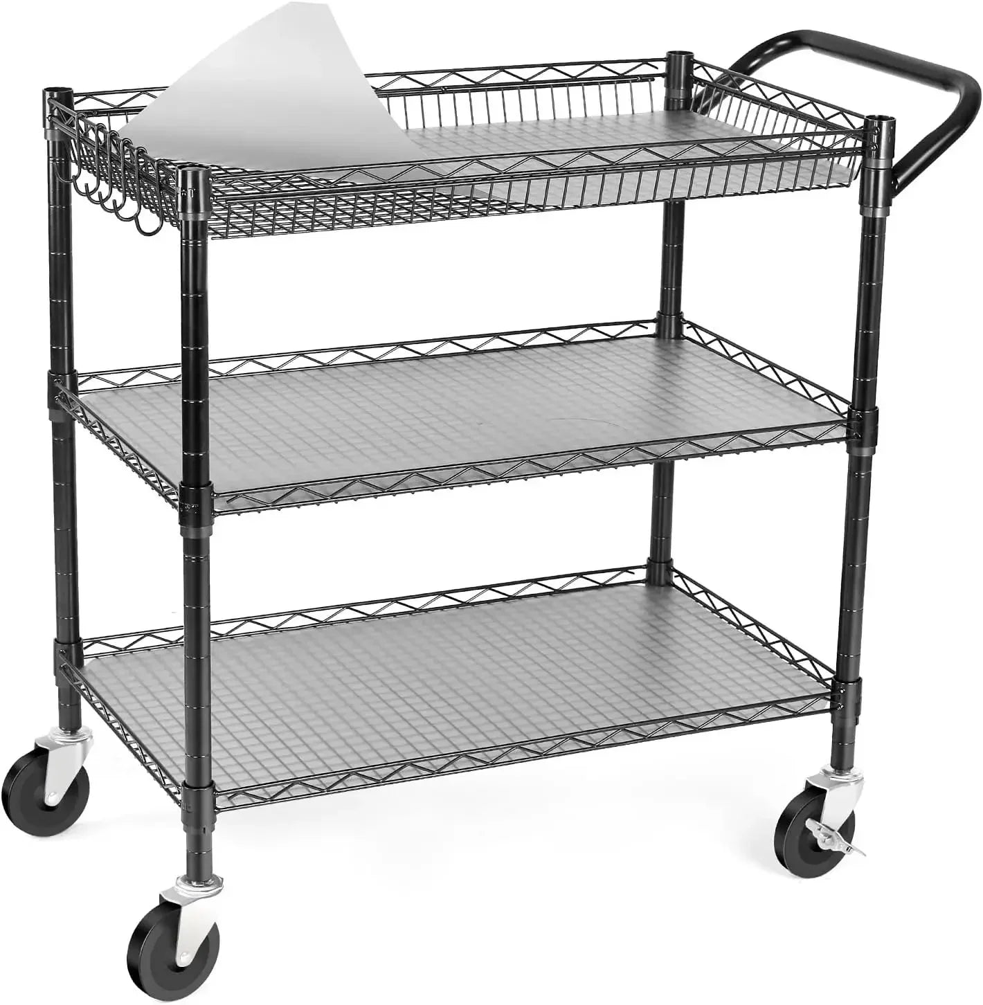XMSJ Heavy Duty Rolling Utility Cart 990 Lb Capacity NSF