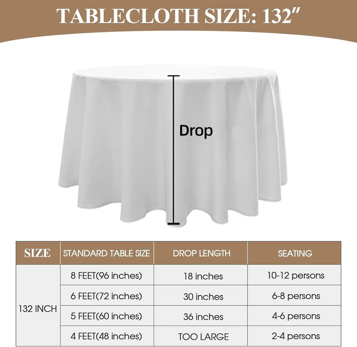 XMSJ Round Tablecloth 10 Pack Washable Linen Polyester