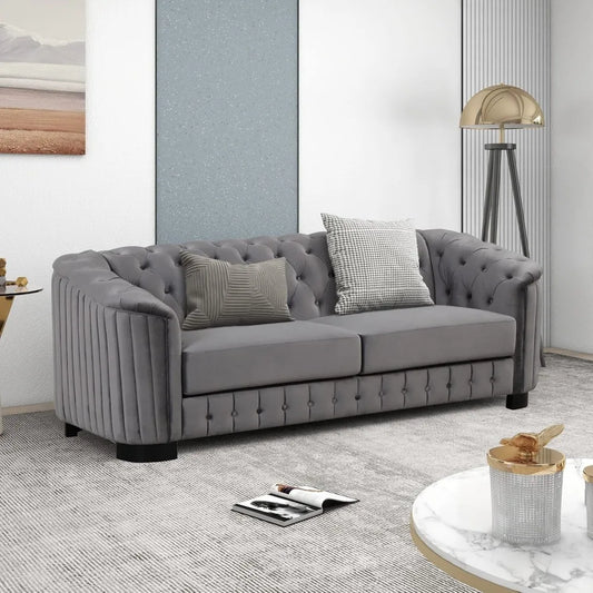 DAFIFY Velvet Chesterfield Sofa Modern 3 Seat Tufted