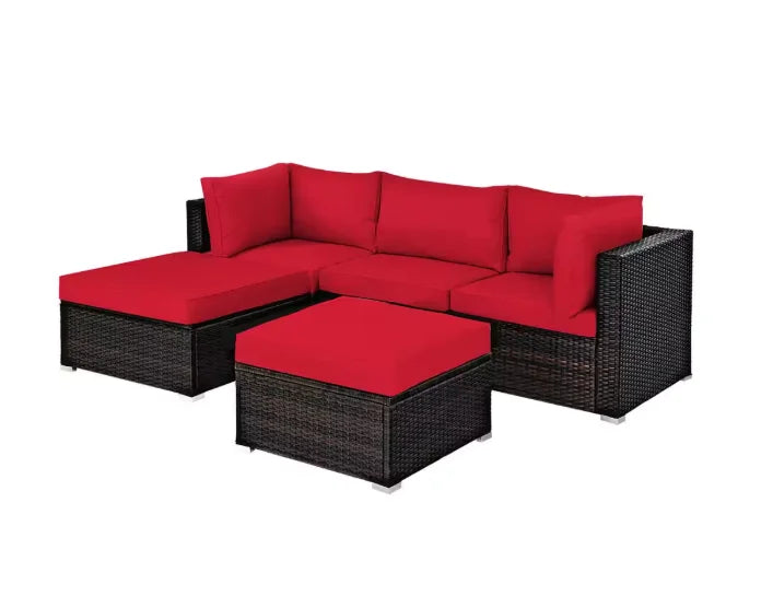 Tozey Outdoor Patio Sofa Sectional Set Weatherproof PE Rattan