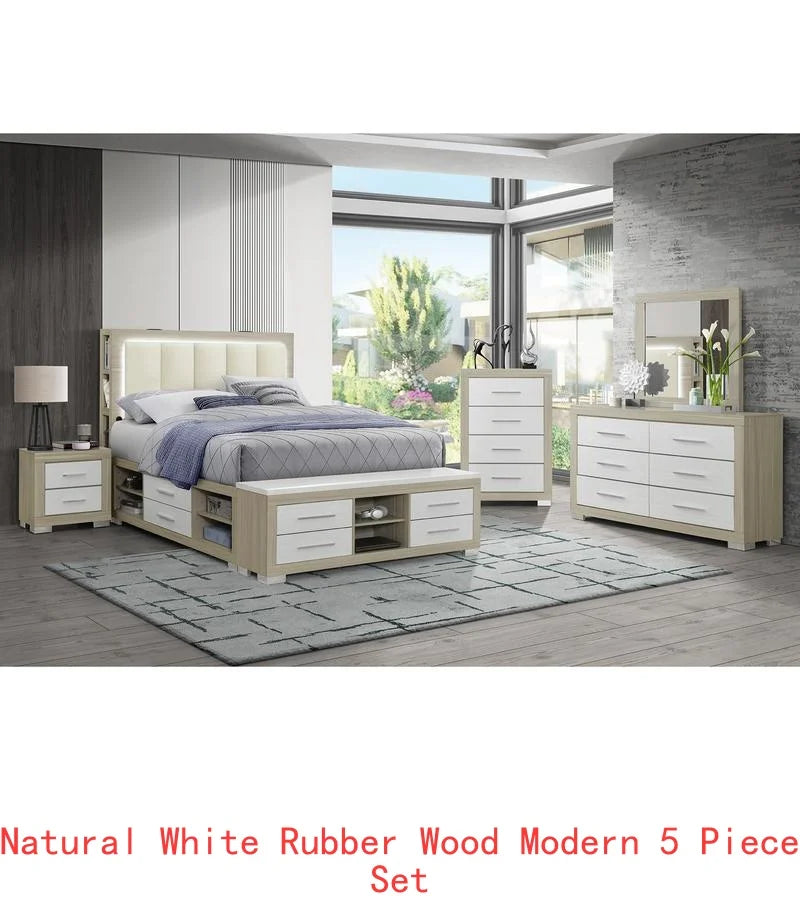 Messa 5PC Natur Bedroom Set for Modern Home Decor Styles