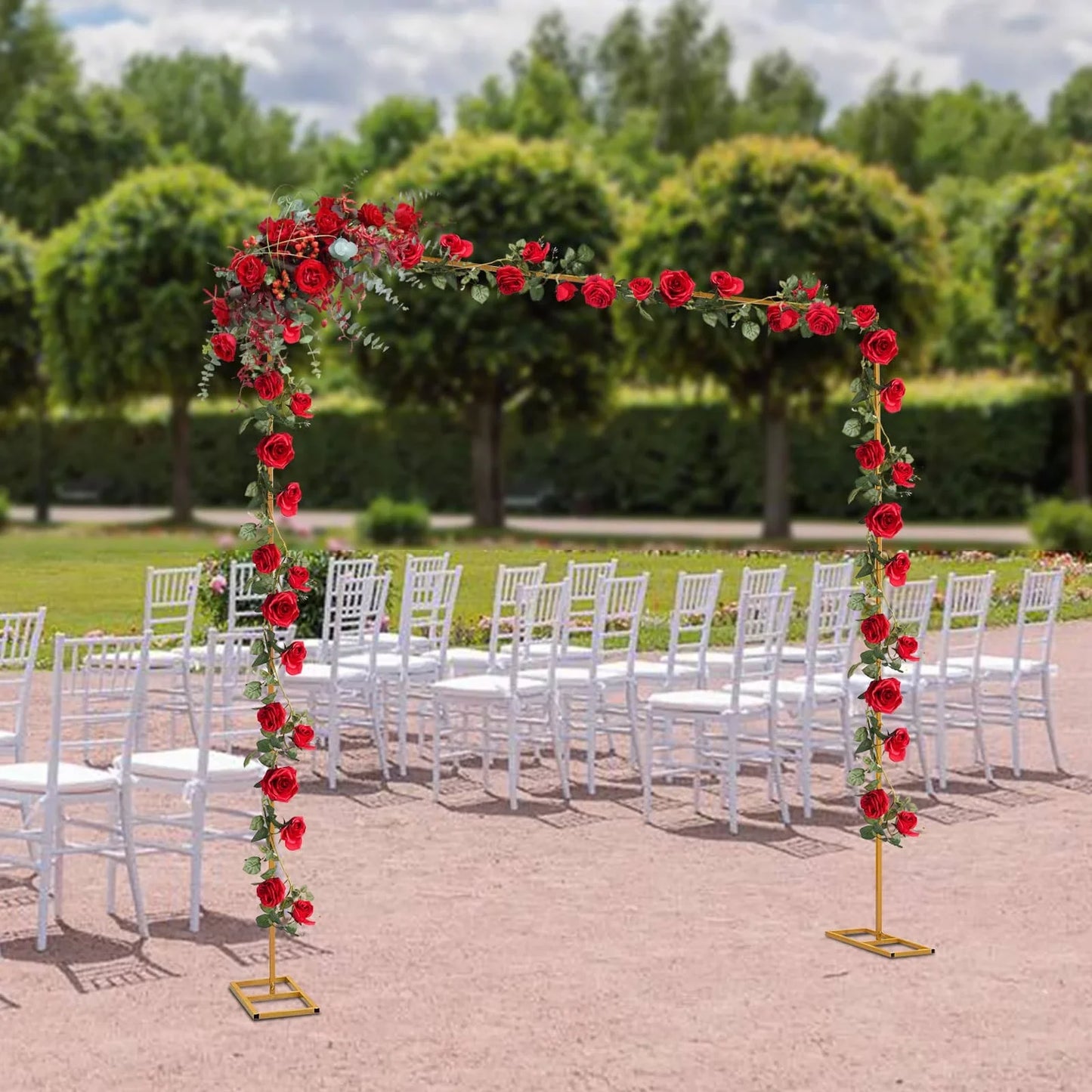 Wedding Arch Stand With Bases Metal Garden Decoration