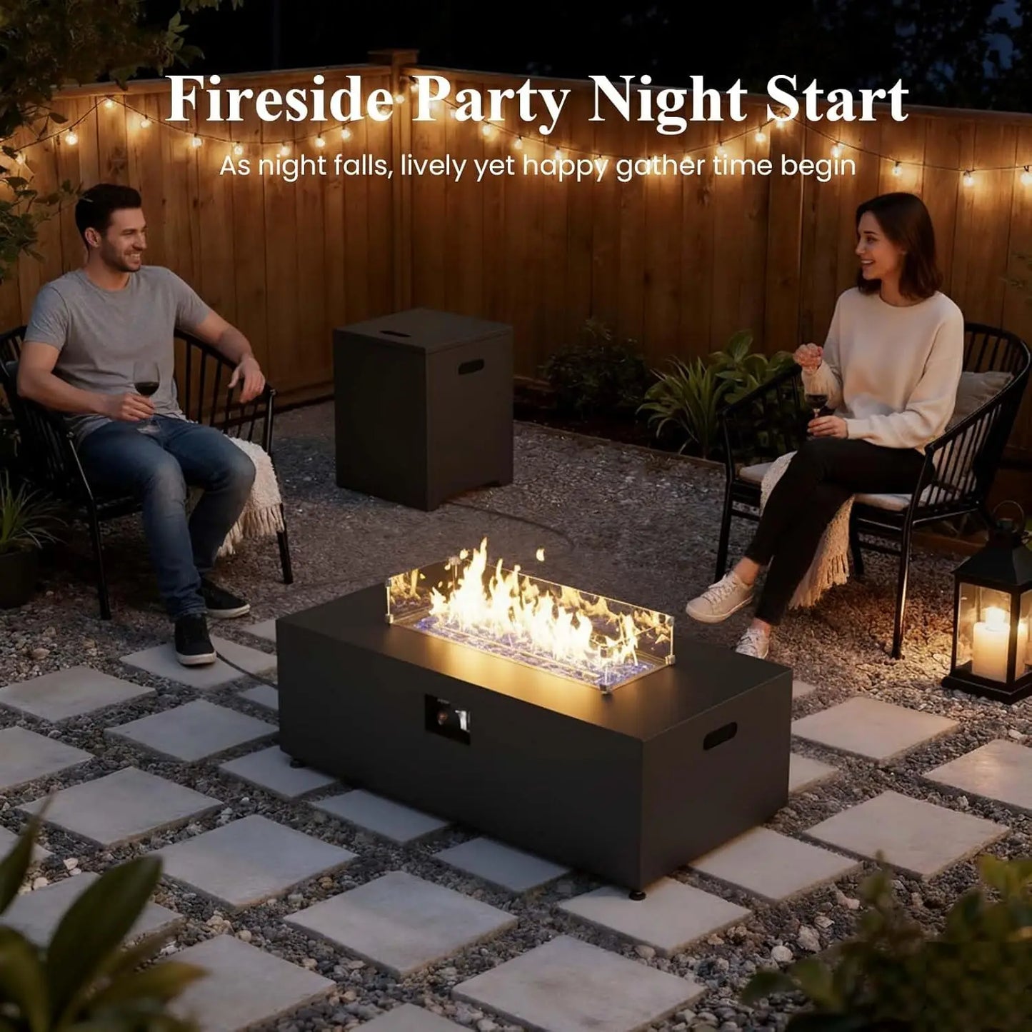 Outdoor Propane Fire Pit Table 55000 BTU With Cover