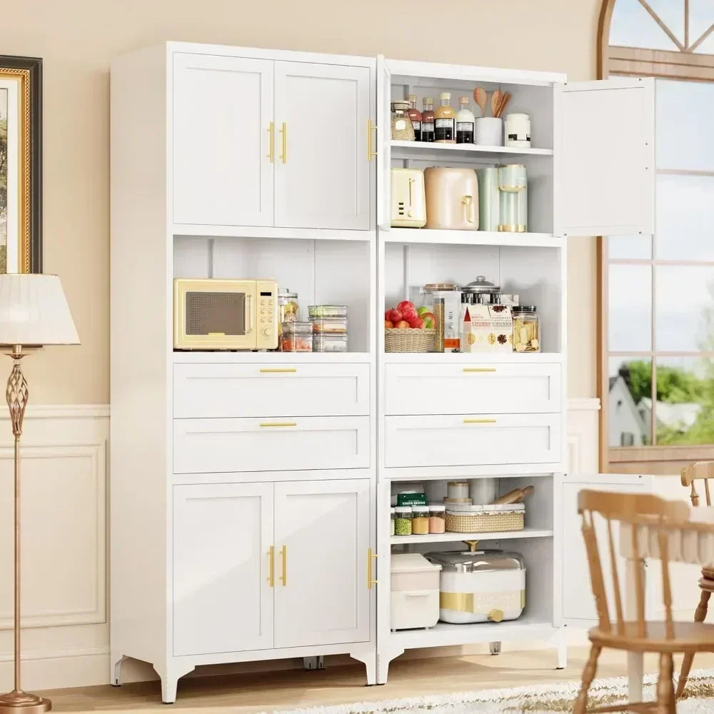 Guangbai Kitchen Pantry Cabinet With 2 Drawers And Shelves