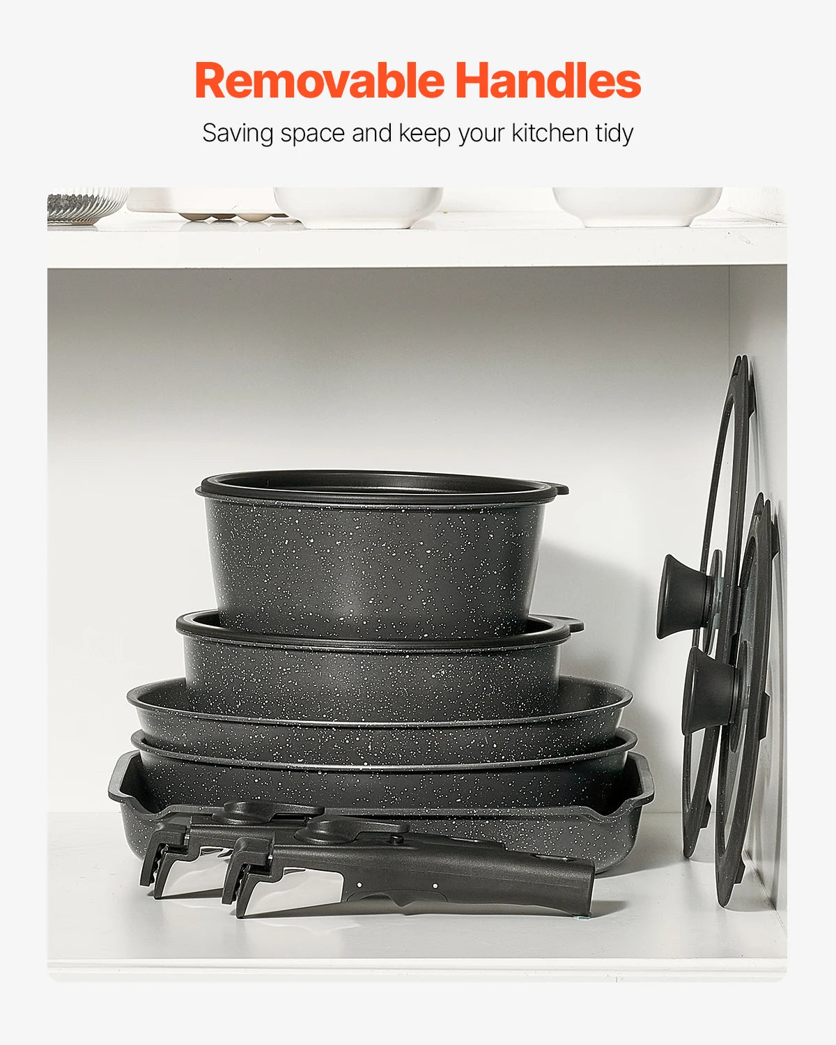 SucceBuy Nonstick Granite Cookware Set for Induction Cooking