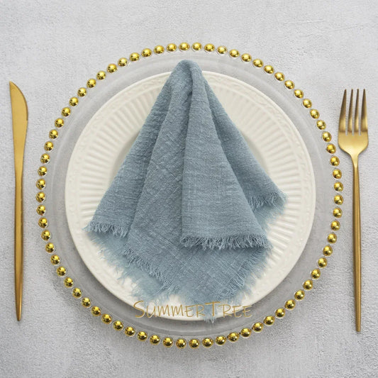 24 Pack Cotton Gauze Napkins 32x32cm Tea Towels Cheesecloth Vintage Wedding Linen for Dining Table Decor