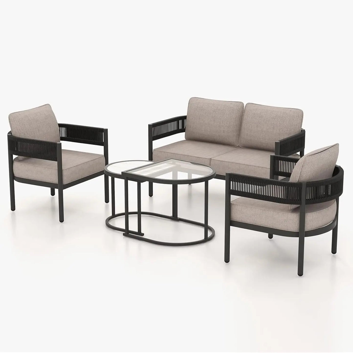 Grand Patio Outdoor Coffee Table Conversation Set With Cushions