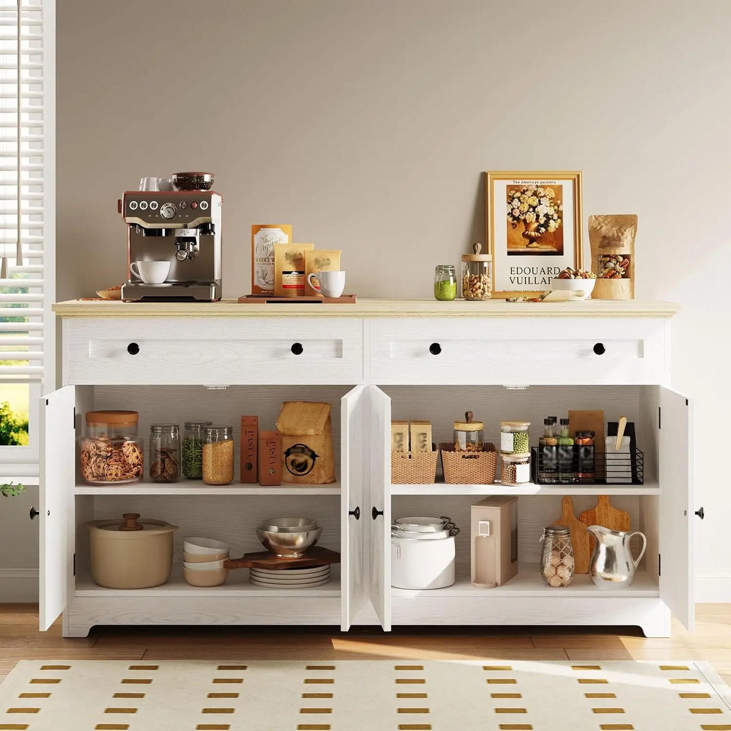 Ironck Buffet Cabinet With Storage Sideboard Dining Room Furniture