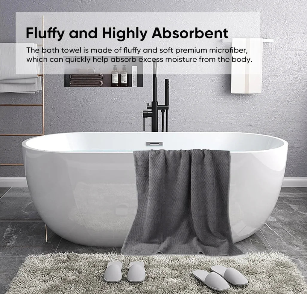 Microfiber Bath Towel Set 2 Ultra Soft Absorbent Quick Dry