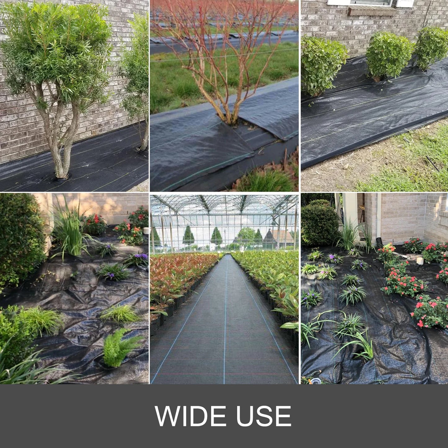 SucceBuy Heavy Duty Landscape Fabric Weed Barrier Ground Cover Greenhouse
