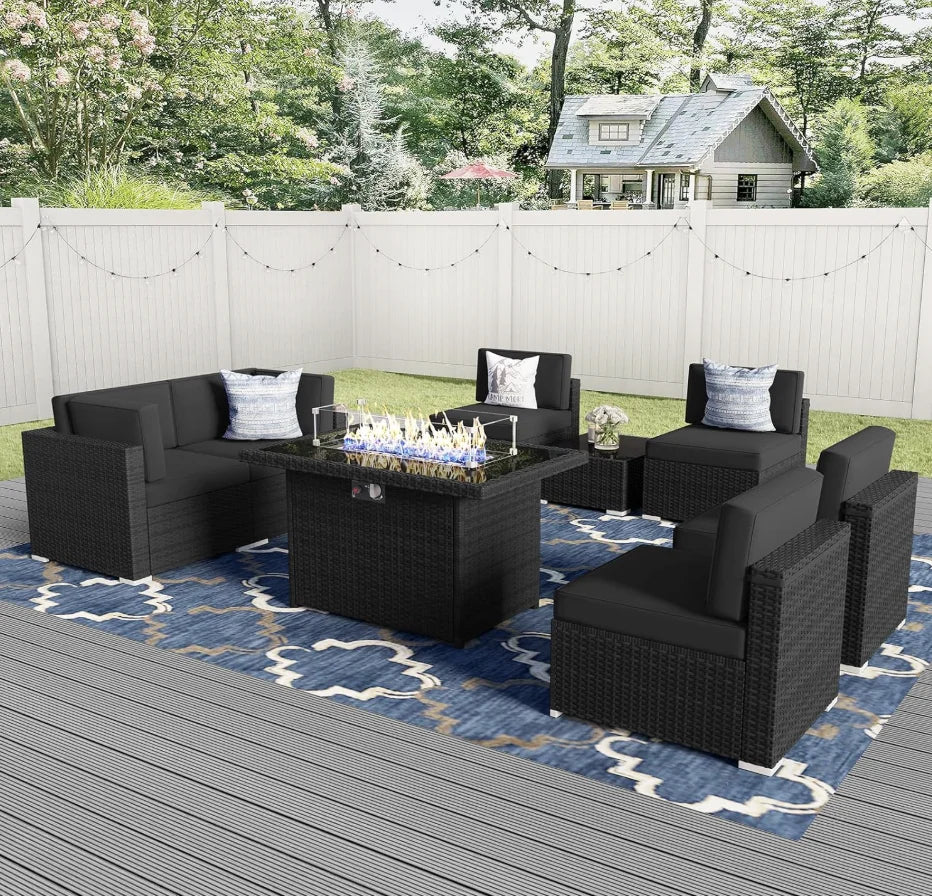 General Outdoor Patio Furniture Set With Propane Fire Pit