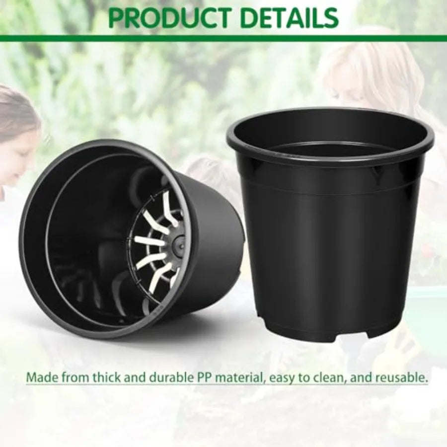 Plastic Plant Pots With Drainage Holes For Easy Seedling Transplants