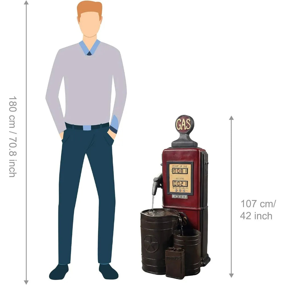 XMSJ Vintage Style 3 Tier Waterfall Fountain With Pump