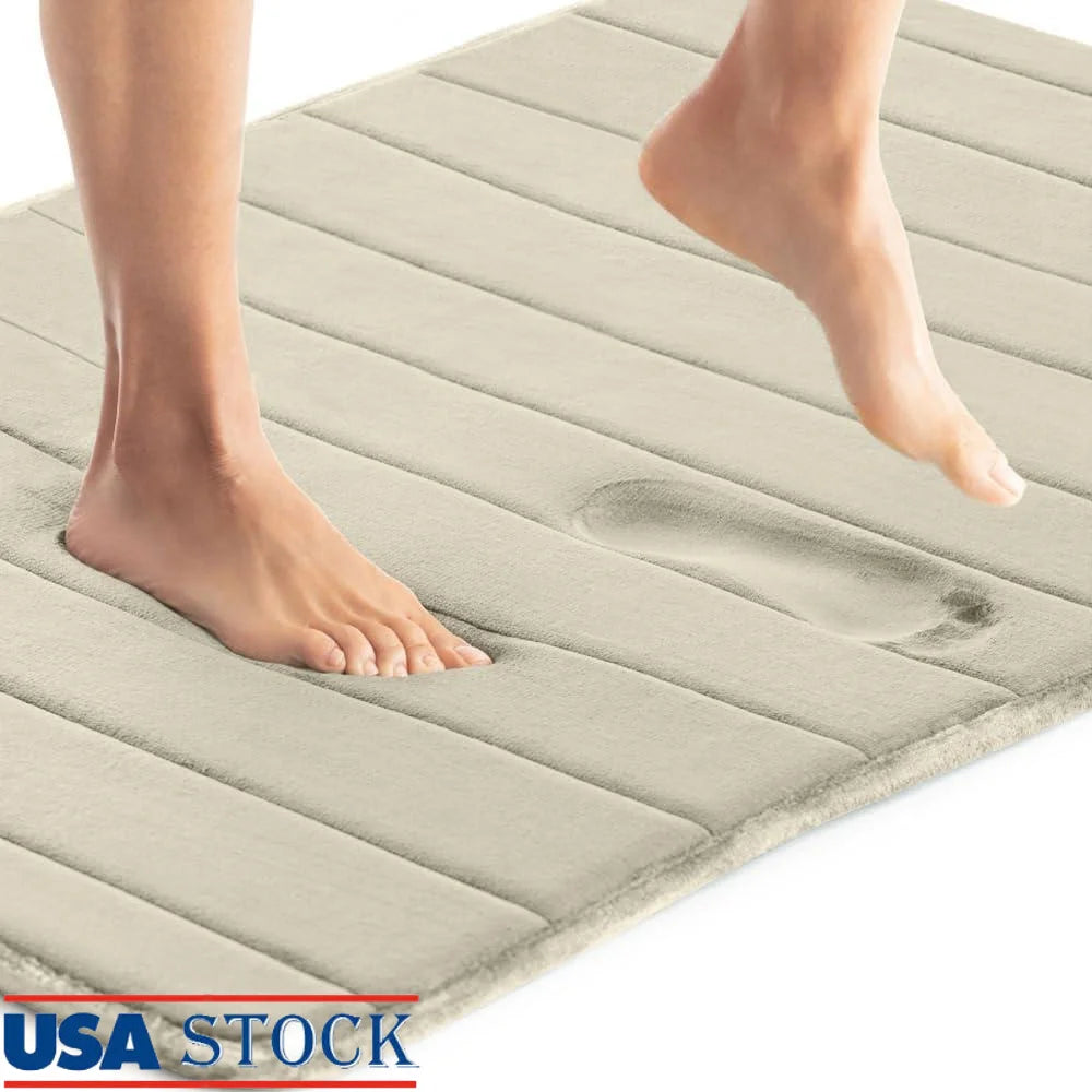 DUTRIEUXCN Thick Memory Foam Bath Mat Non Slip Cushioned