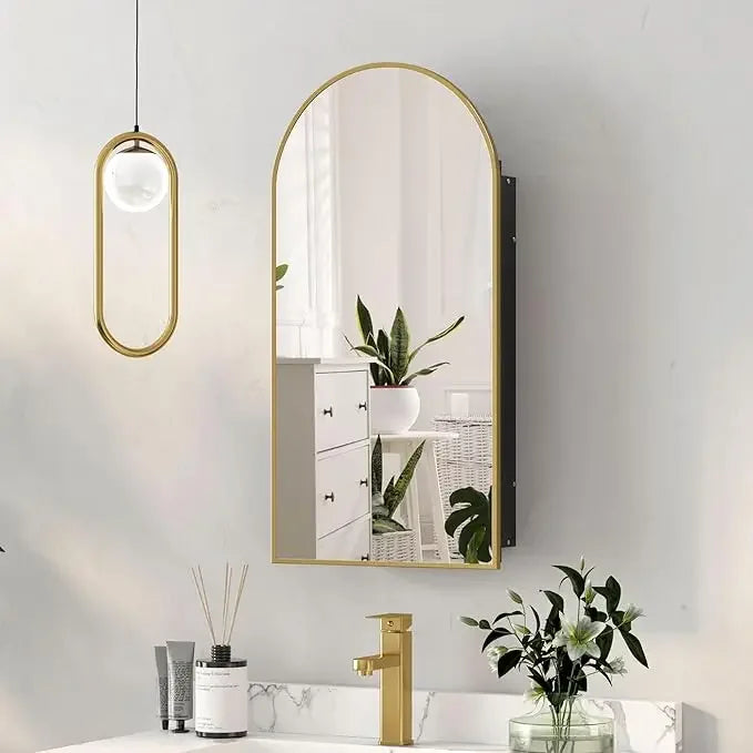 ANGDUO Arched Medicine Cabinet With Mirror For Bathroom