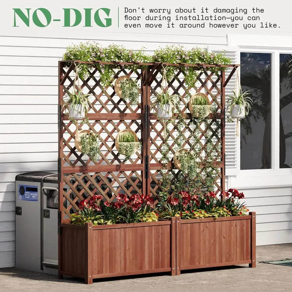 Raised Garden Beds with Trellis 2-Pack for Vegetables