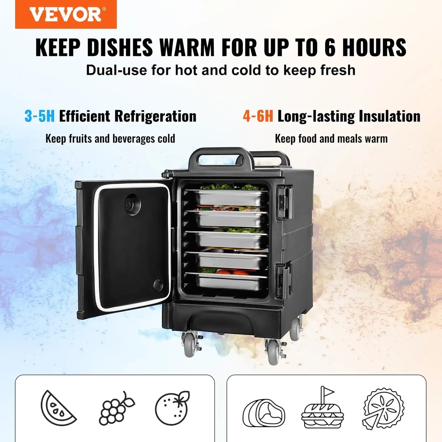 XMSJ Insulated Food Pan Carrier Stackable Catering Dishbox