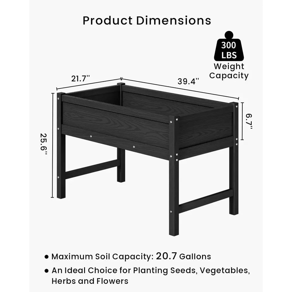 Elevated Weather Resistant HDPE Garden Bed With Legs for Planting