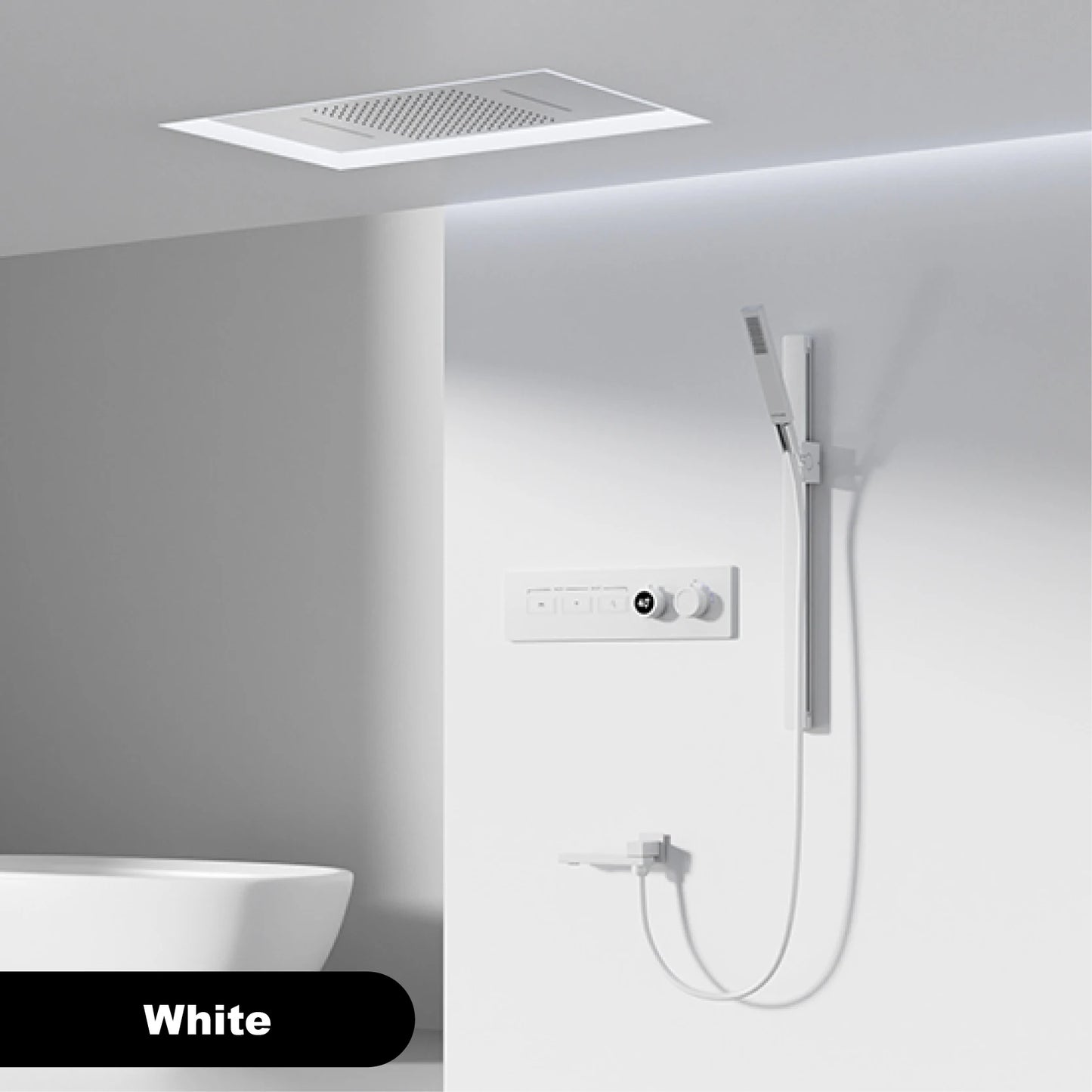 Gestana Luxury Ceiling Thermostatic Shower System 3 Function LED