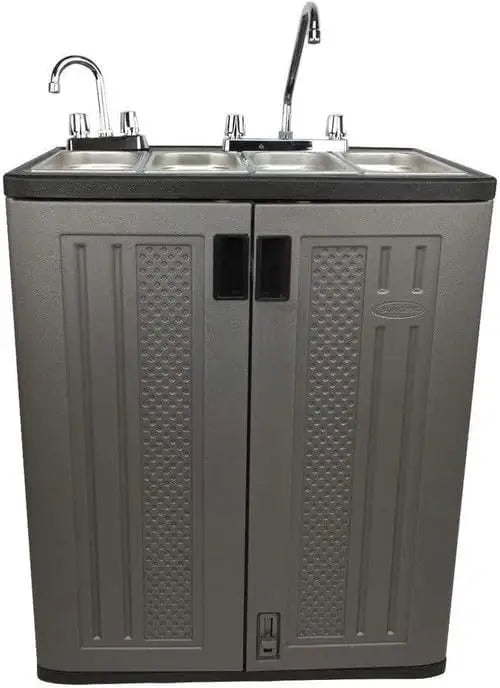 XMSJ Portable Hand Wash Sink 4 Compartment Basin Hot Water