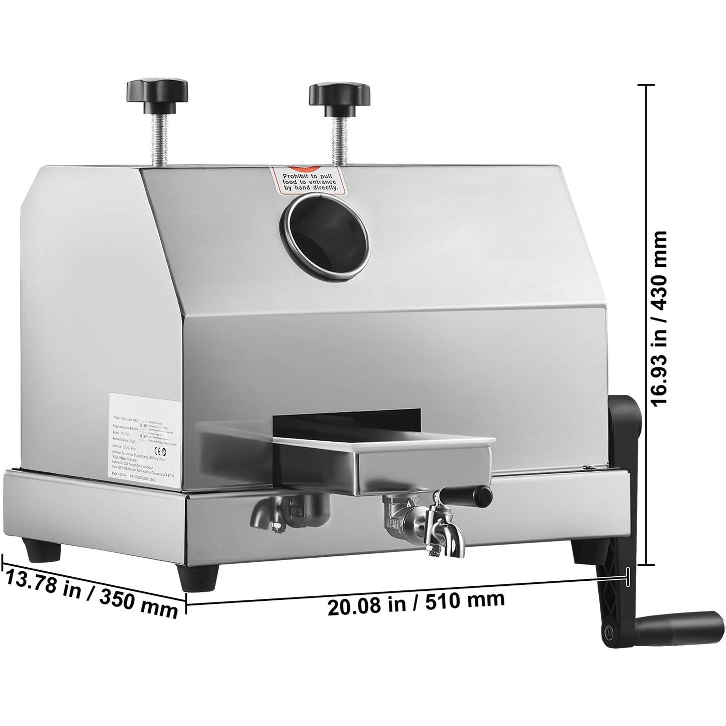 VEVOR Sugar Cane Juicer High Output 110 Lbs Per Hour