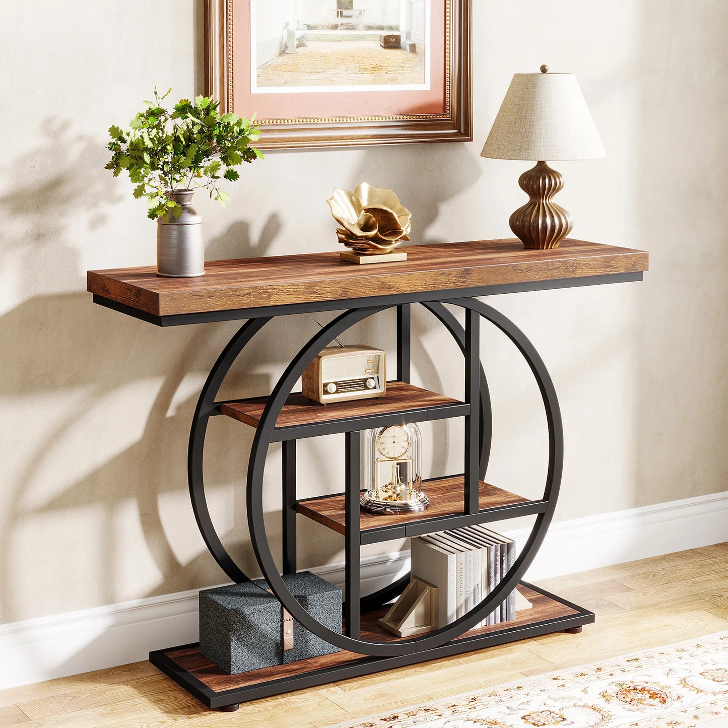Tribesigns Four Tier Console Table For Entryway With Storage