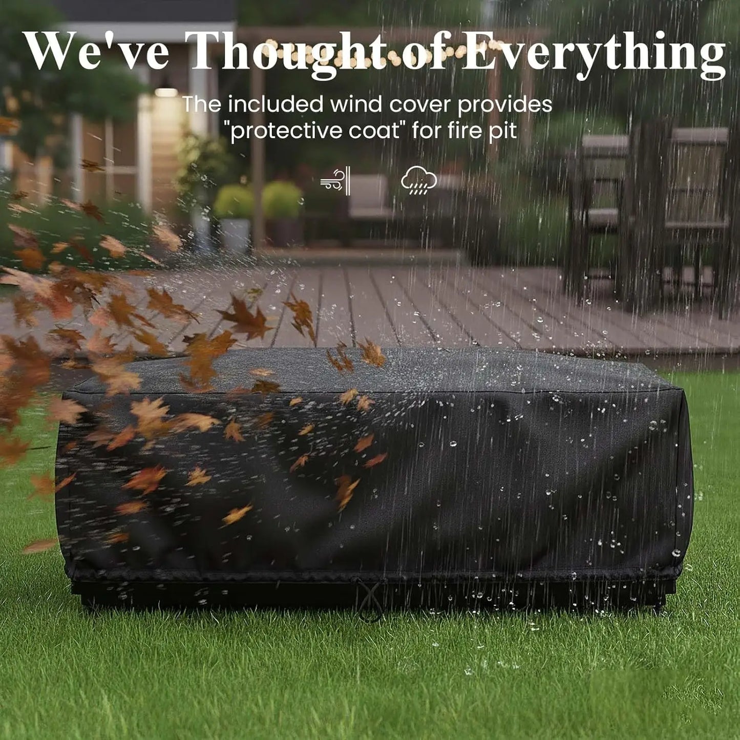 Outdoor Propane Fire Pit Table 55000 BTU With Cover