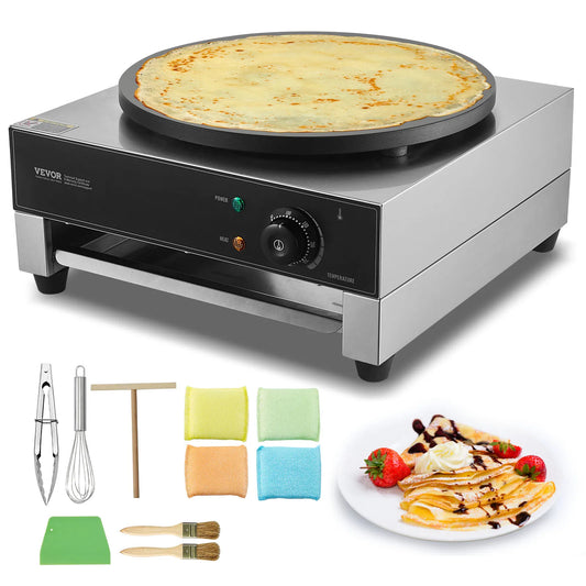 SucceBuy Electric Crepe Maker Nonstick Flat Plate Griddle