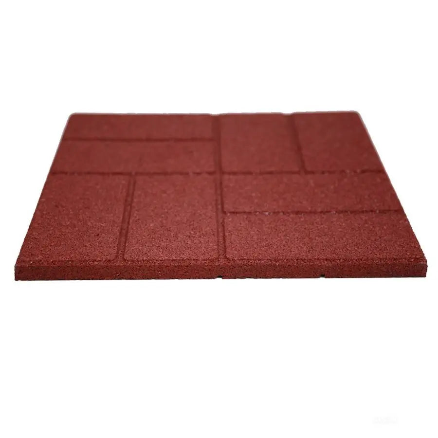 DualSide Garden Rubber Paver 16x16 for Patio Paver, Step Stone and Walk Way, Safety Rubber Tile Red 6 PCS per Pack