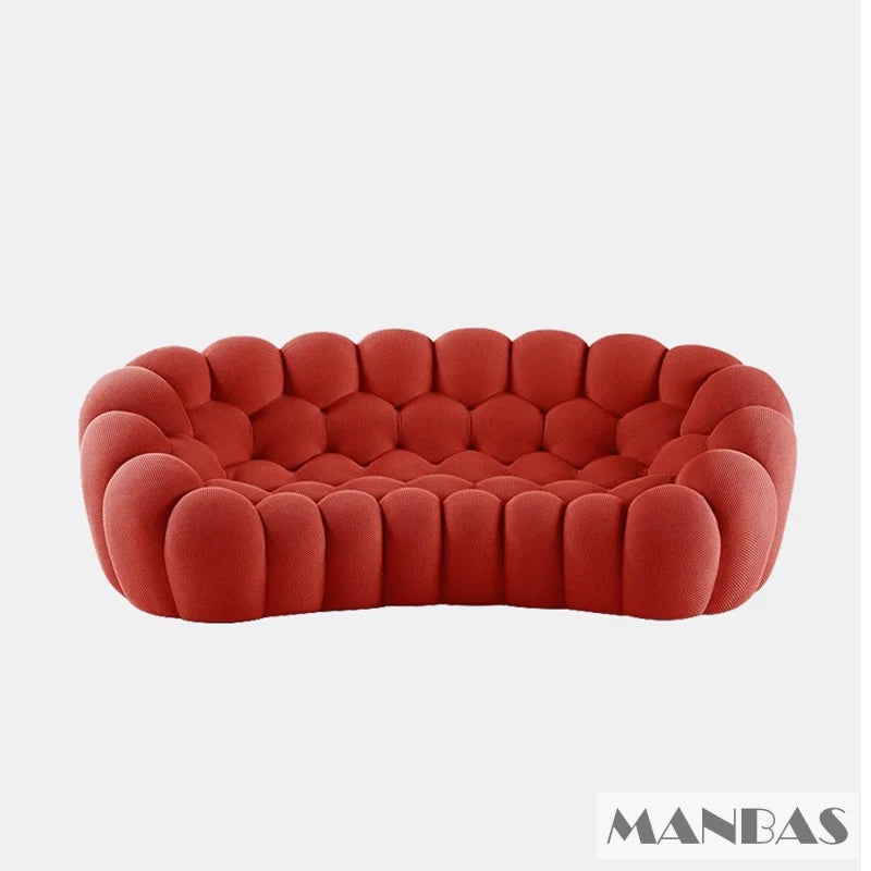 MANBAS Cloud Curved Fabric Sofa Modern Designer Couch For Living Room